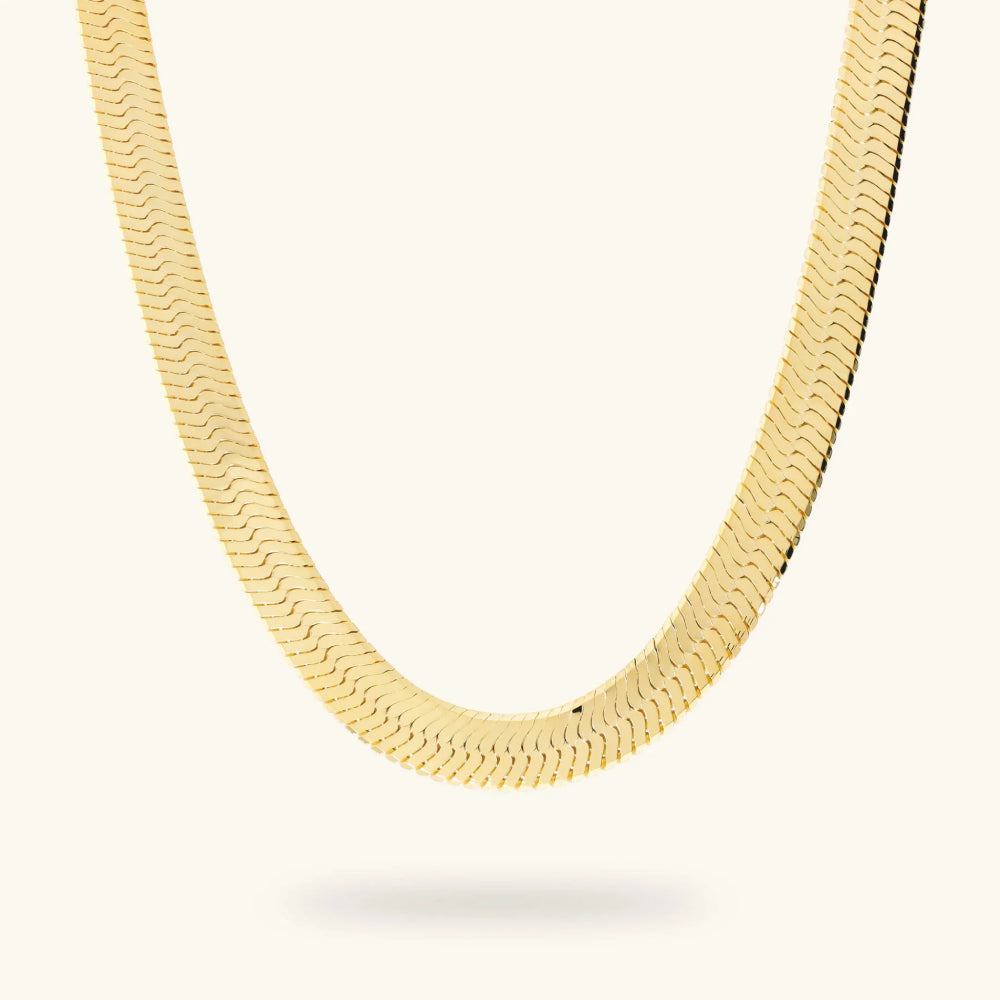 Collana Etrusca Lega Golden Placcata Oro 18 Kt Maxi Maglia Snake