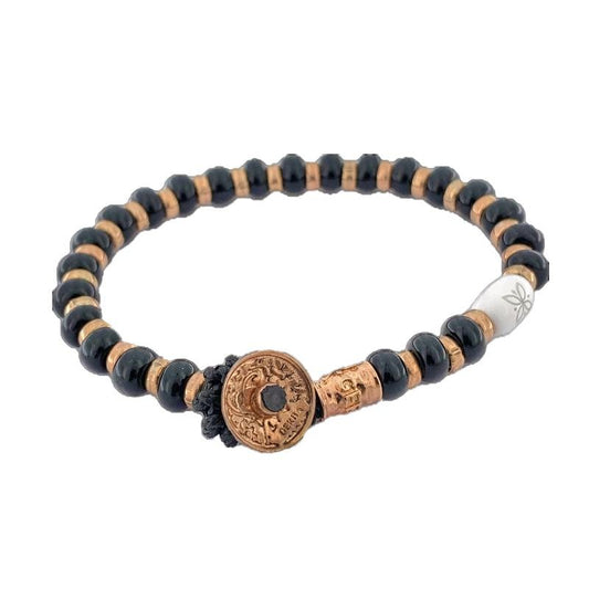 Bracciale Gerba Ceramic Argento Rosato E Ceramica Nera