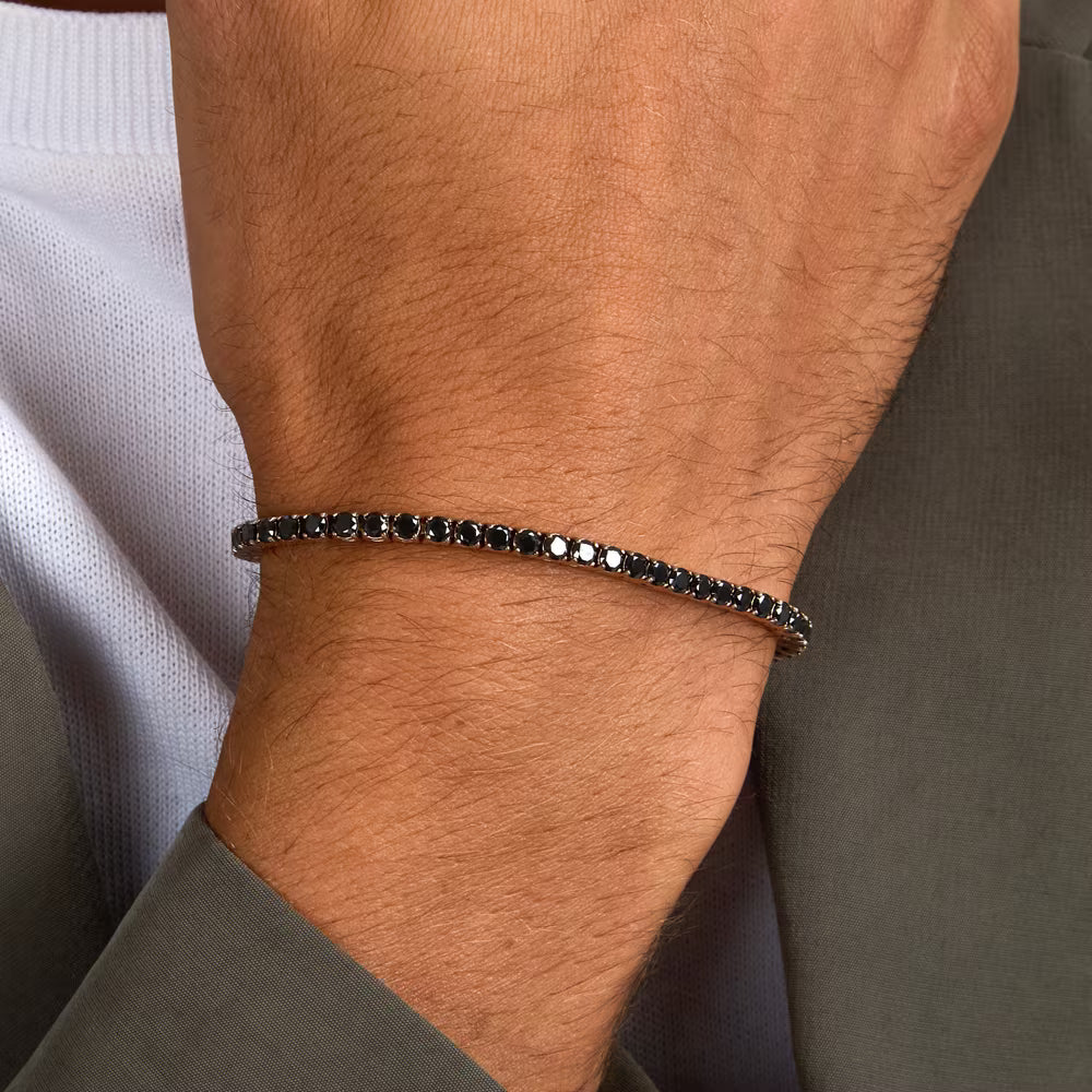 Bracciale Tennis Morellato Club Pvd Oro Rosa Cristalli Neri