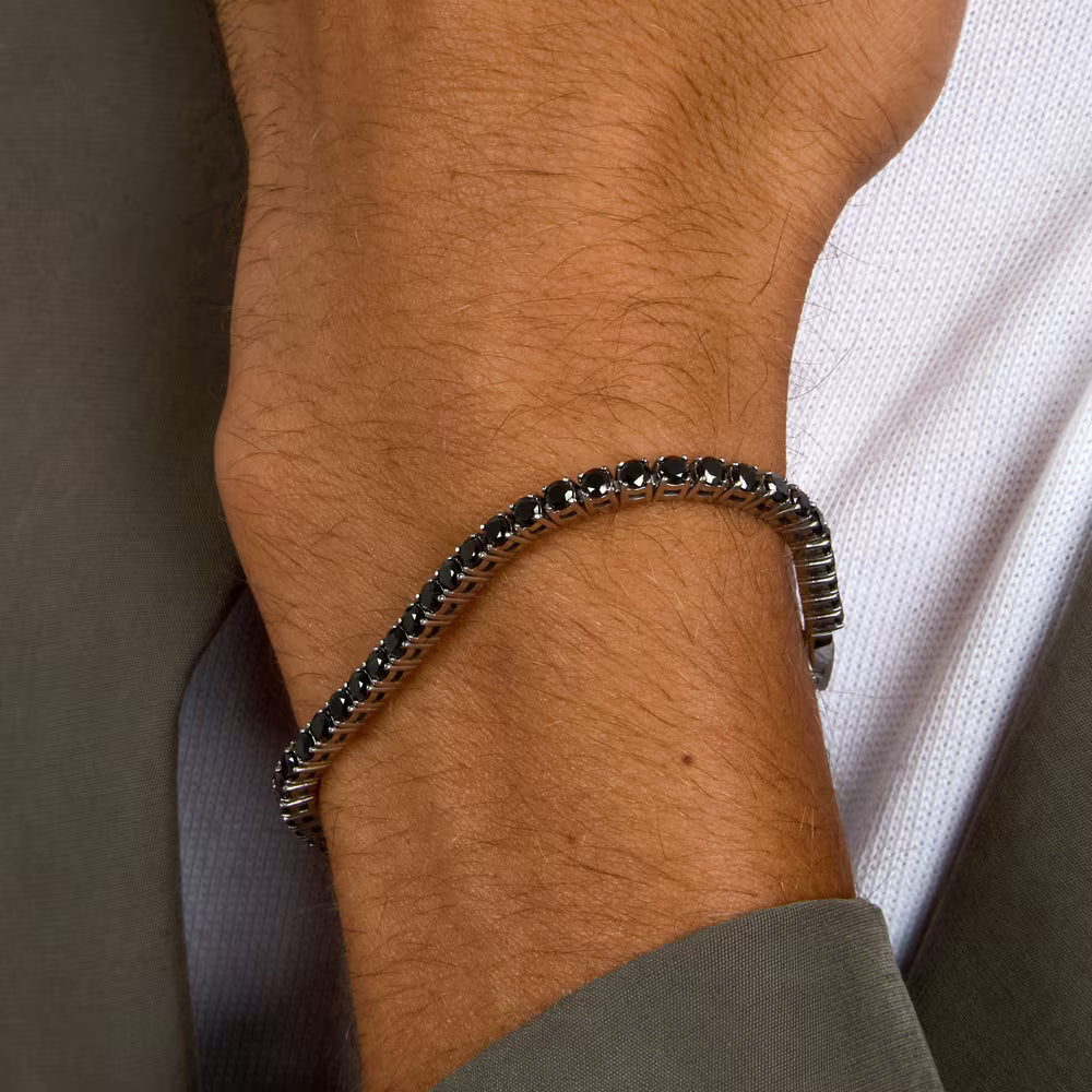 Bracciale Tennis Morellato Club Acciaio Cristalli Neri