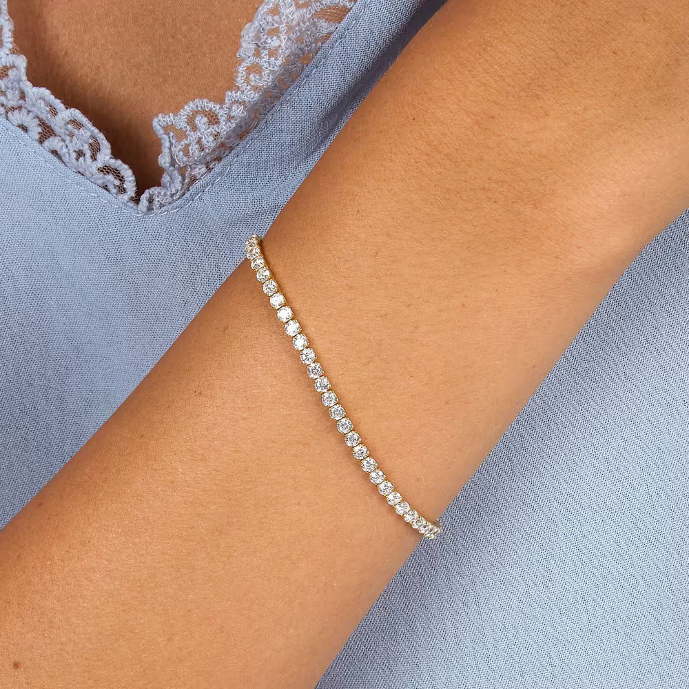 Bracciale Tennis Morellato Infinito Argento Dorato Zirconi
