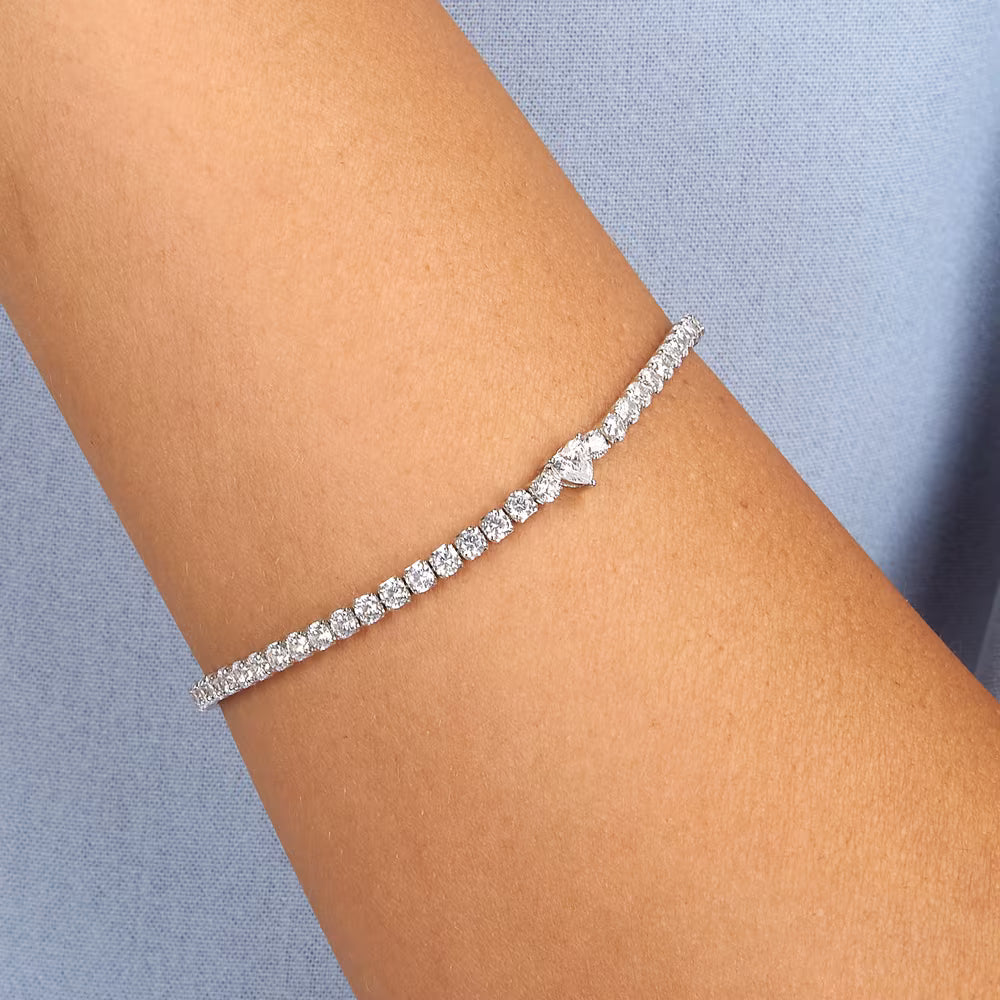 Bracciale Tennis Morellato Infinito Argento Zirconi e centrale taglio cuore
