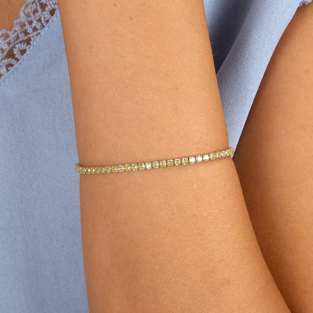 Bracciale Tennis Morellato Infinito Argento Zirconi Gialli