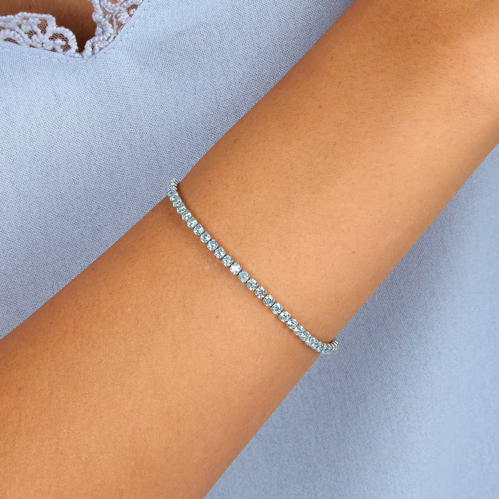 Bracciale Morellato Infinito Argento Tennis Zirconi Azzurri