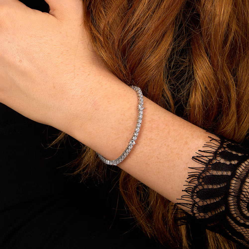 Bracciale Tennis Morellato Tesori Argento Zirconi + 5 Cuori