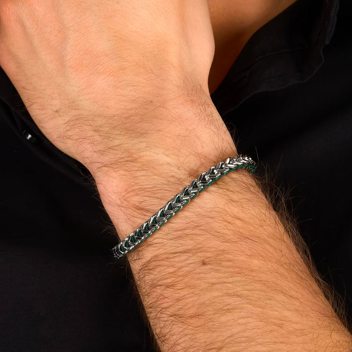 Bracciale Uomo Sector Bandy Acciaio Cordino Nylon Verde