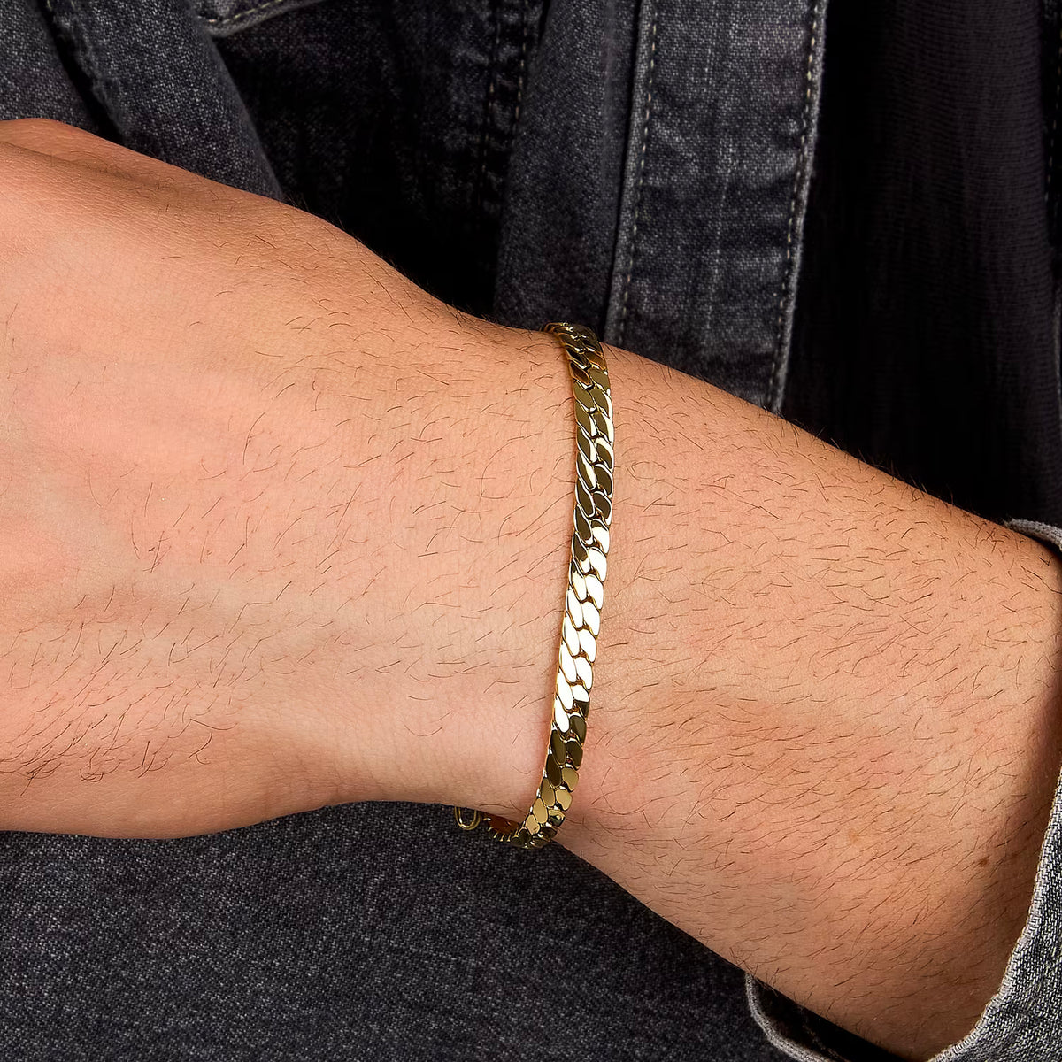 Bracciale Uomo Sector Basic Acciaio Pvd Oro Maglia Catena Piatta