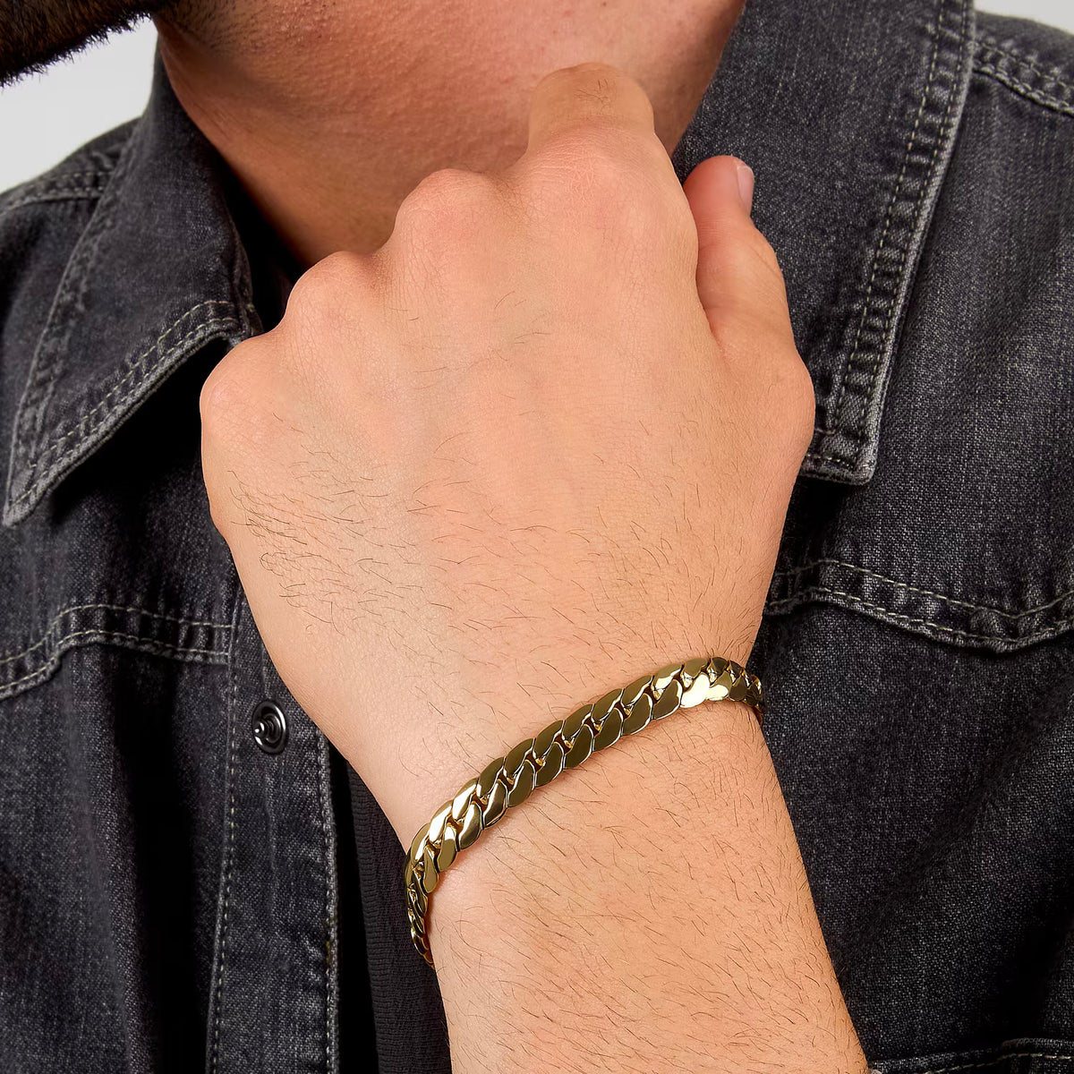 Bracciale Uomo Sector Basic Maglia Grumetta Pvd Oro