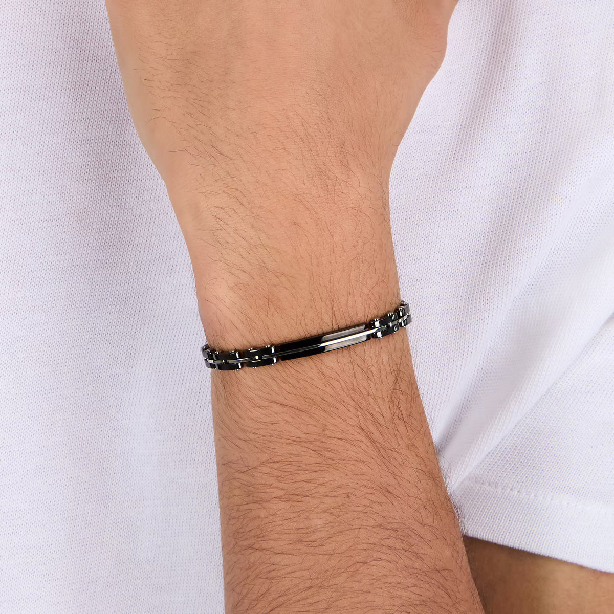 Bracciale Uomo Sector Ceramic Acciaio Pvd Nero