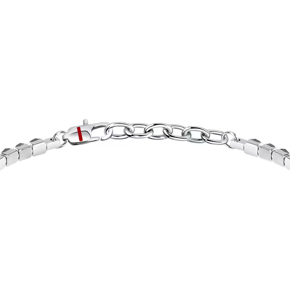 Bracciale Uomo Tennis Sector Acciaio Cristalli Bianchi/Neri
