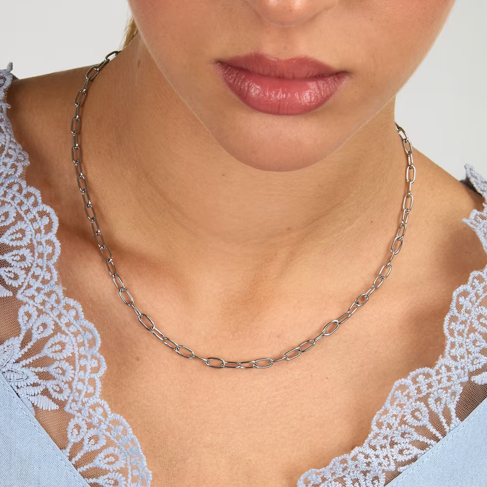 Collana Morellato Drops Acciaio Base Catena A Maglie Ovali