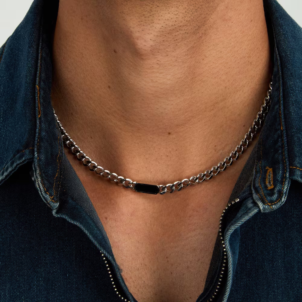 Bracciale Uomo Morellato Terra Collana Acciaio Maglia Grumetta Elemento Esagonale