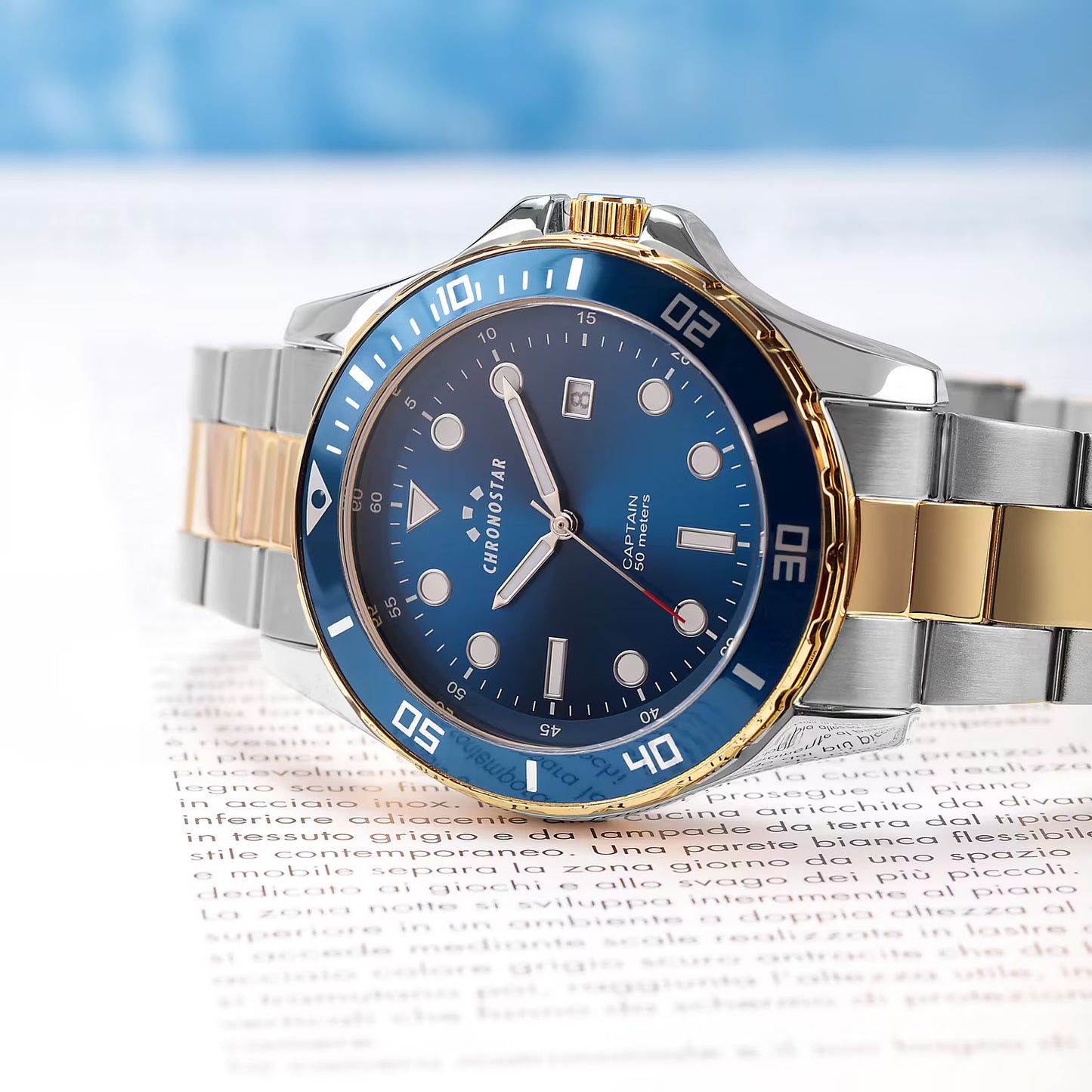 Orologio Chronostar Captain Braccialato Bicolore Blu