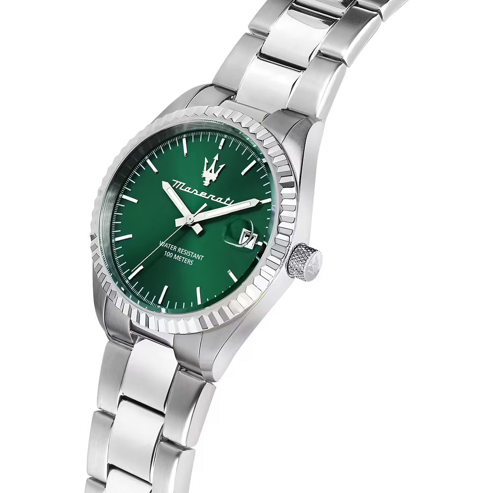 Orologio Maserati Competizione 43 Mm Acciaio Braccialato Quadrante Verde