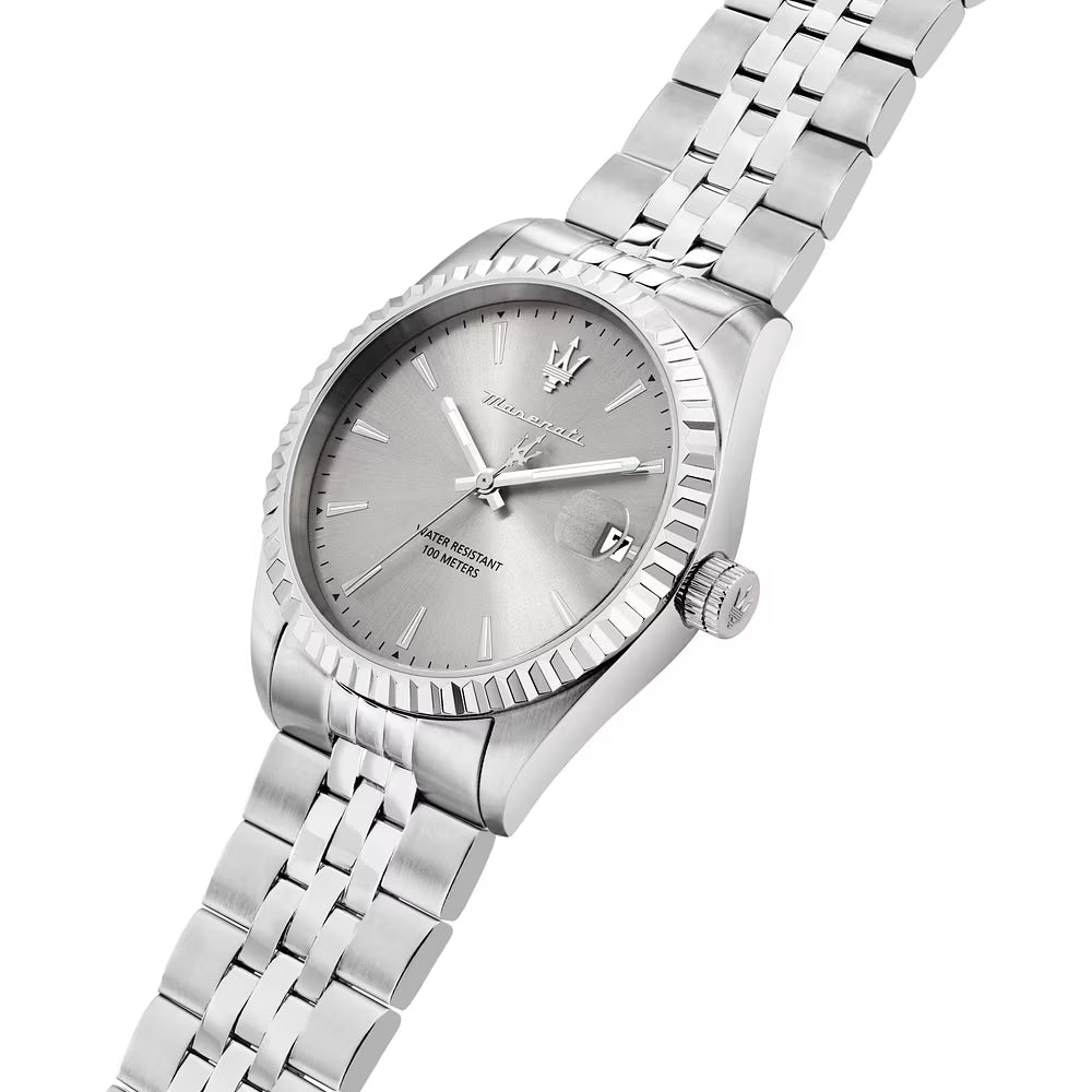 Orologio Maserati Competizione 41 Mm Acciaio Braccialato Quadrante Grigio