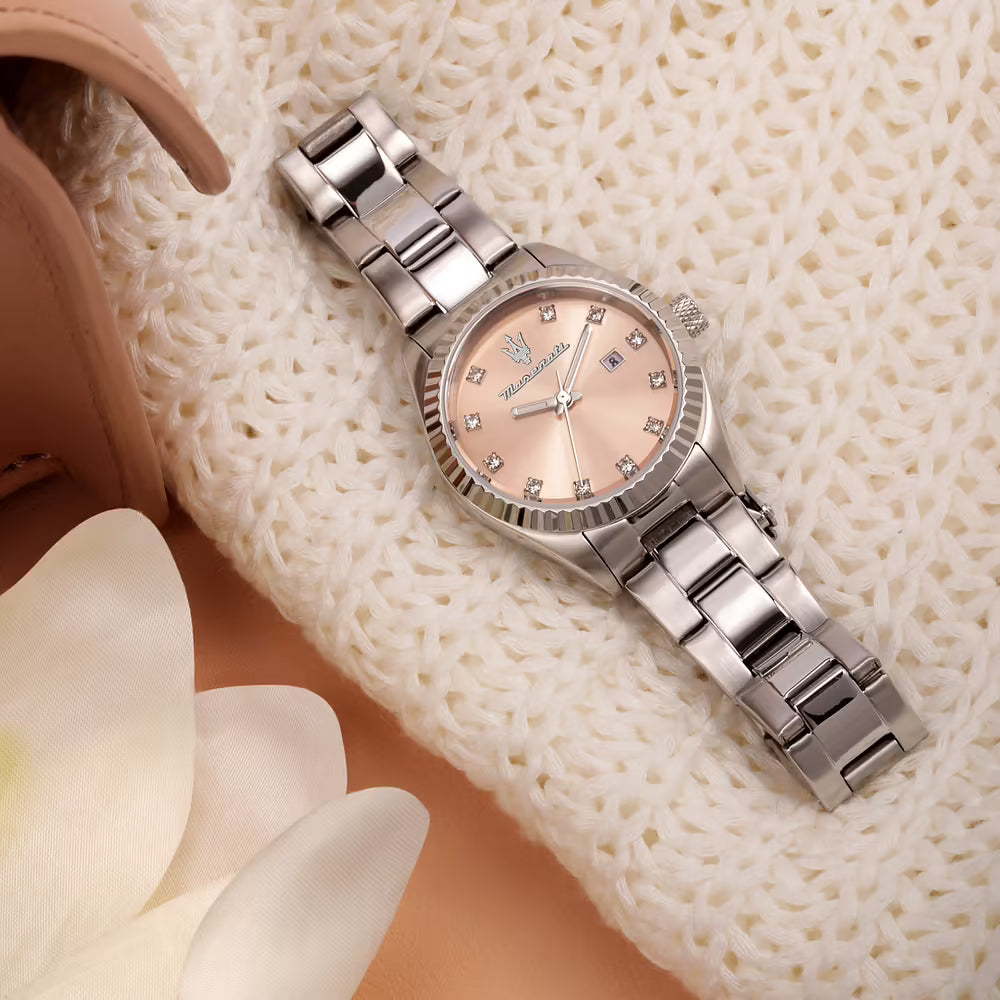 Orologio Maserati Competizione Lady 31 Mm Acciaio Braccialato Cipria