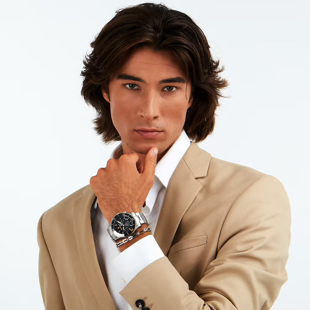 Confezione Speciale Orologio Maserati Competizione Chrono 43 Mm Acciaio Braccialato Nero + Bracciale Acciaio/Pvd Oro Rosa