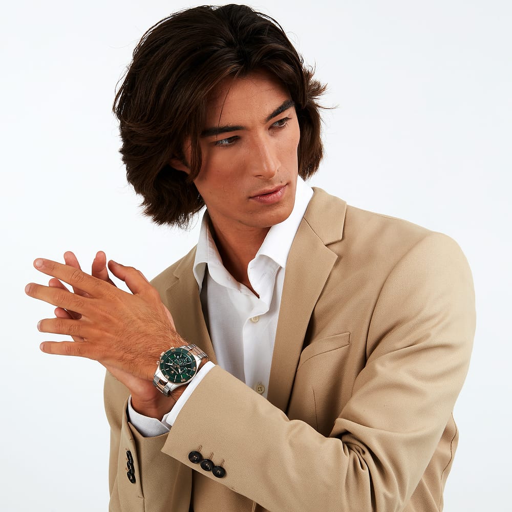 Orologio Maserati Competizione Chrono 43 Mm Acciaio Braccialato Bicolore