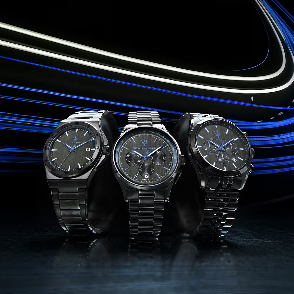 Orologio Maserati Dark Edition Velocità Slim 40 Mm Pvd Grigio Braccialato