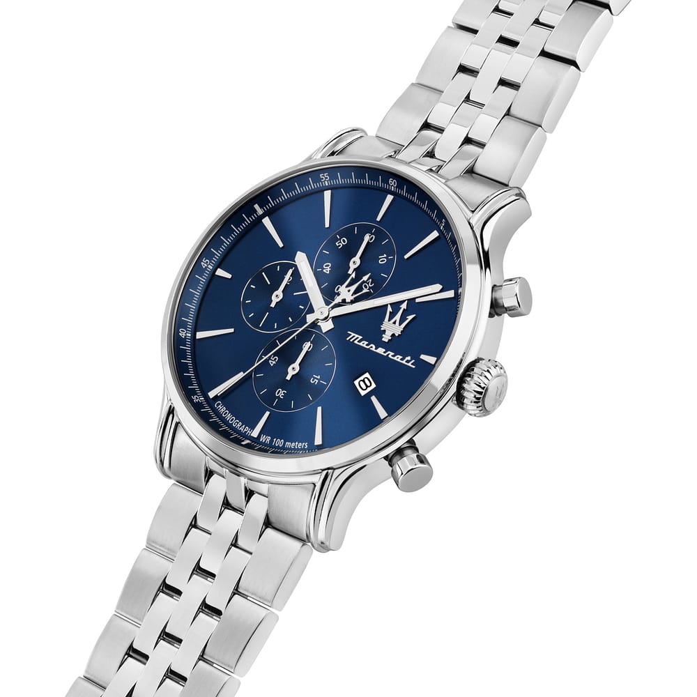 Orologio Maserati Epoca Slim Chrono 40 Mm Acciaio Braccialato Blu