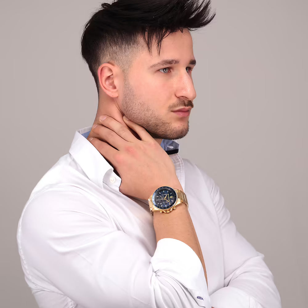 Orologio Maserati Sfida Chrono 44 Mm Pvd Oro Braccialato