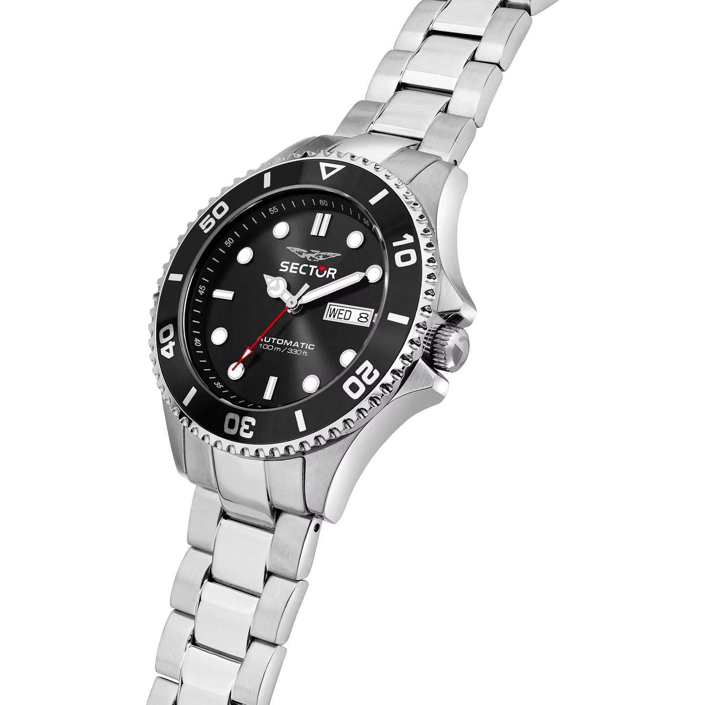 Orologio Sector 230 Automatico 43 mm Acciaio Braccialato Nero
