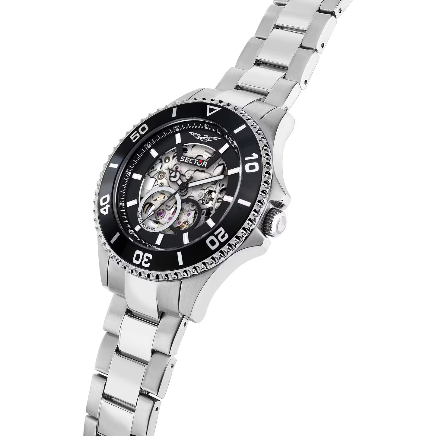 Orologio Sector 230 Automatico 43 Mm Acciaio Braccialato Quadrante Scheletrato