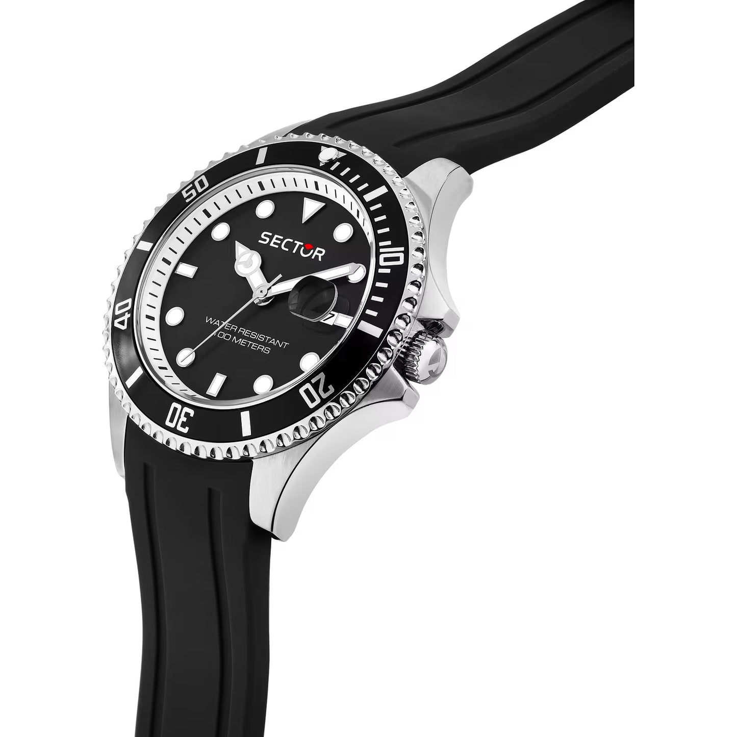 Orologio Sector 230 43 mm Acciaio Cinturino Silicone Nero