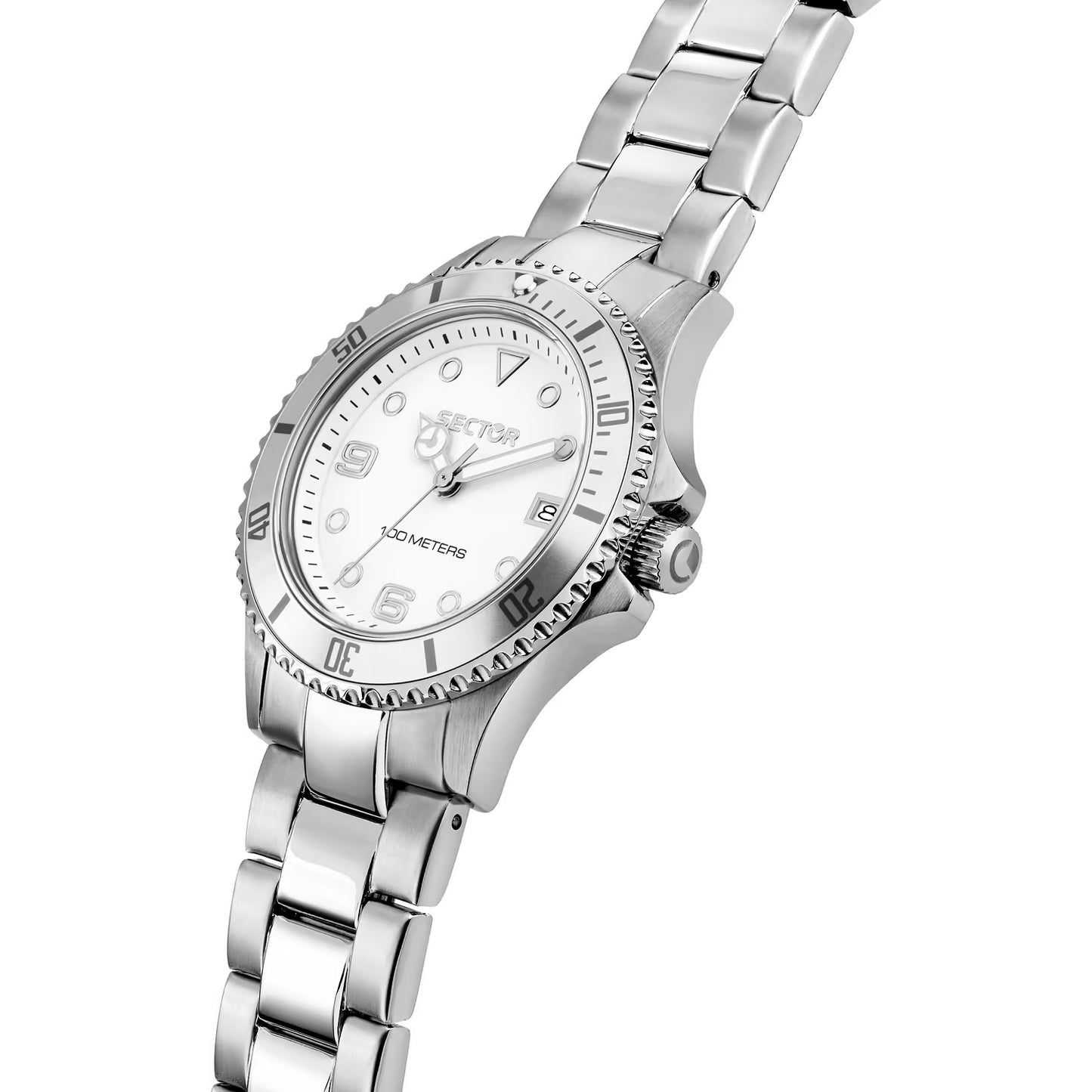 Orologio Donna Sector 230 35 Mm Acciaio Braccialato Bianco