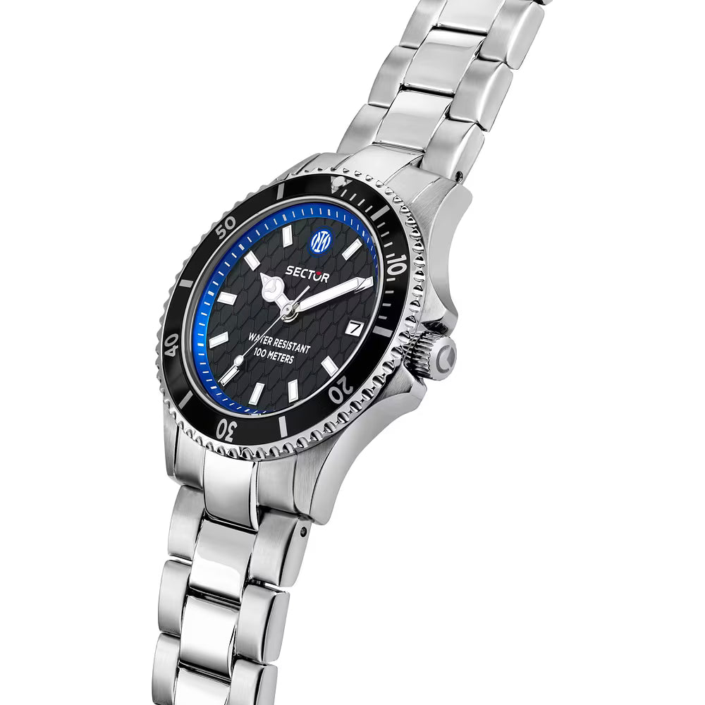 Orologio Sector 230 Inter Lady 35 Mm Acciaio Braccialato Nero/Blu
