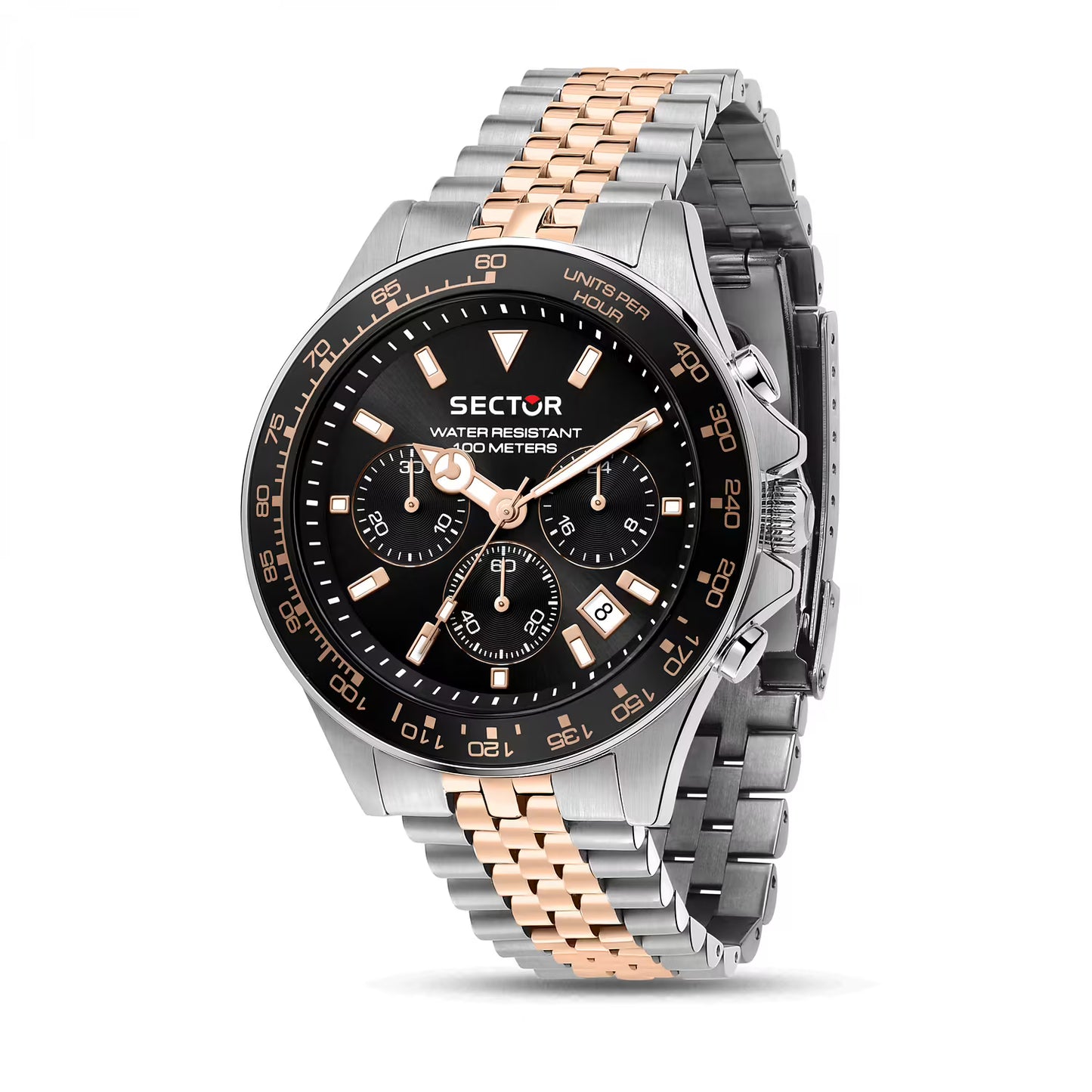 Orologio Sector 230 Chrono 43 mm Acciaio Braccialato Pvd Oro Rosa
