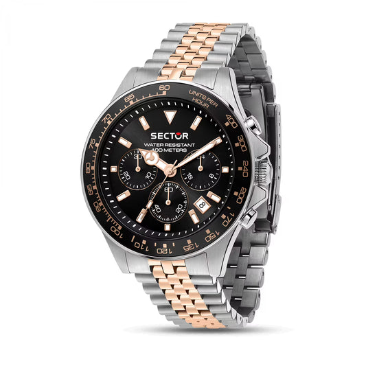 Orologio Sector 230 Chrono 43 mm Acciaio Braccialato Pvd Oro Rosa