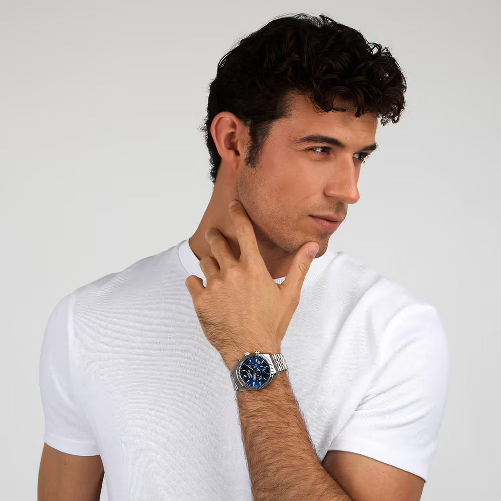 Orologio Sector 660 Chrono 41 mm Acciaio Braccialato Blu