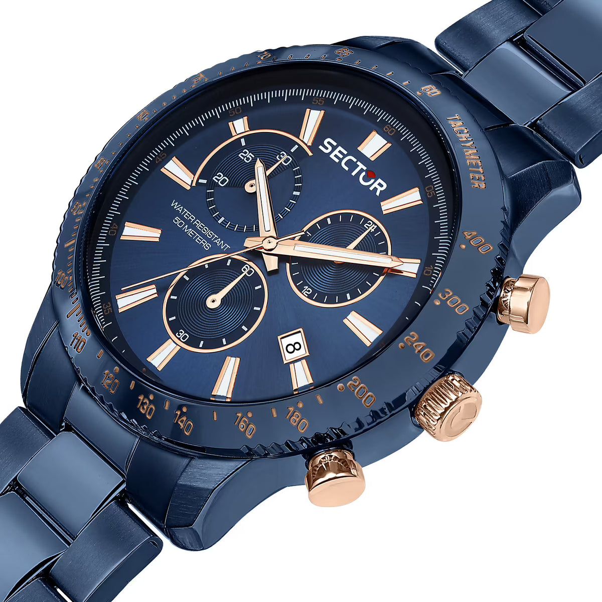 Orologio Sector 270 Chrono 45 Mm Pvd Blu Braccialato