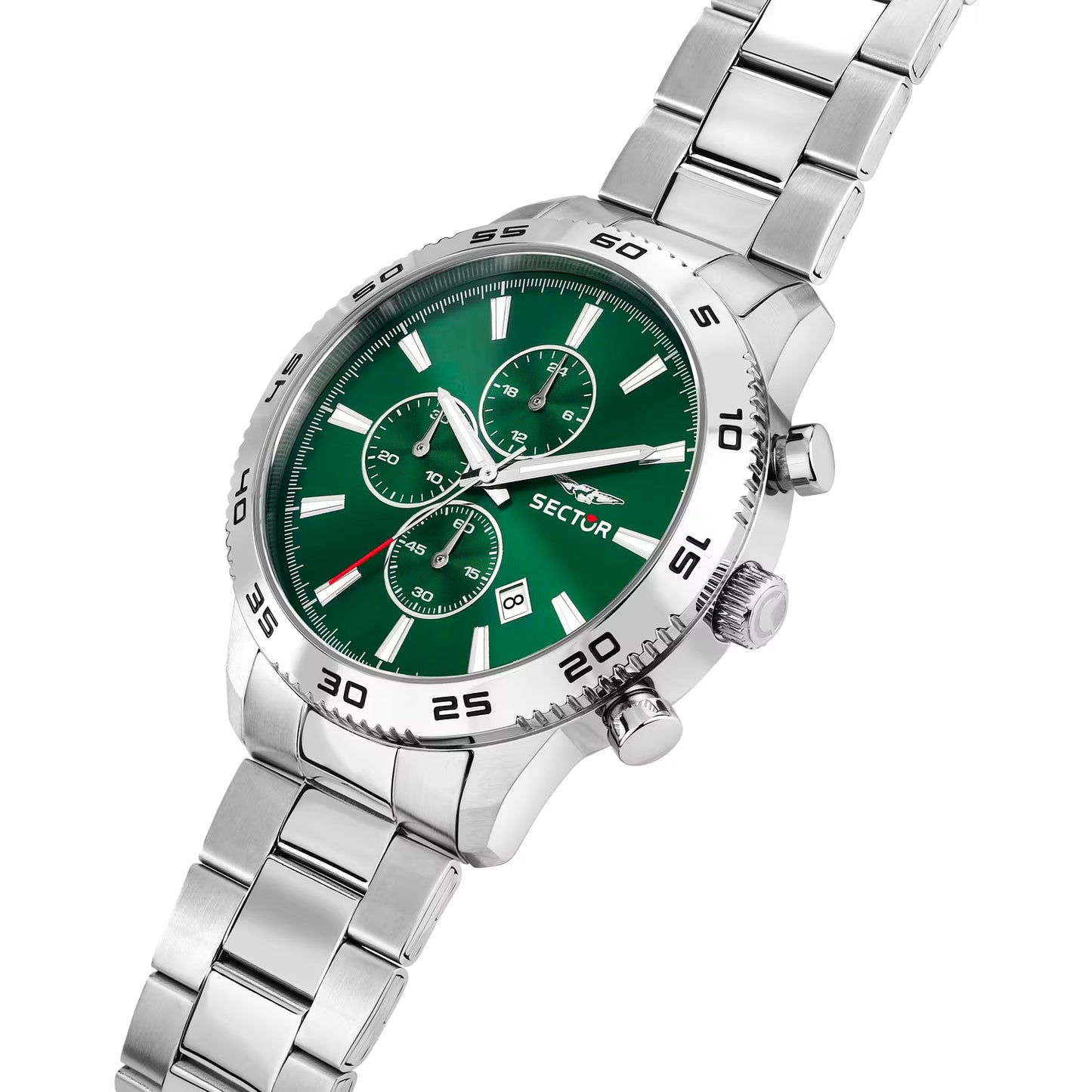 Orologio Sector 270 45 Mm Chrono Acciaio Braccialato Quadrante Verde