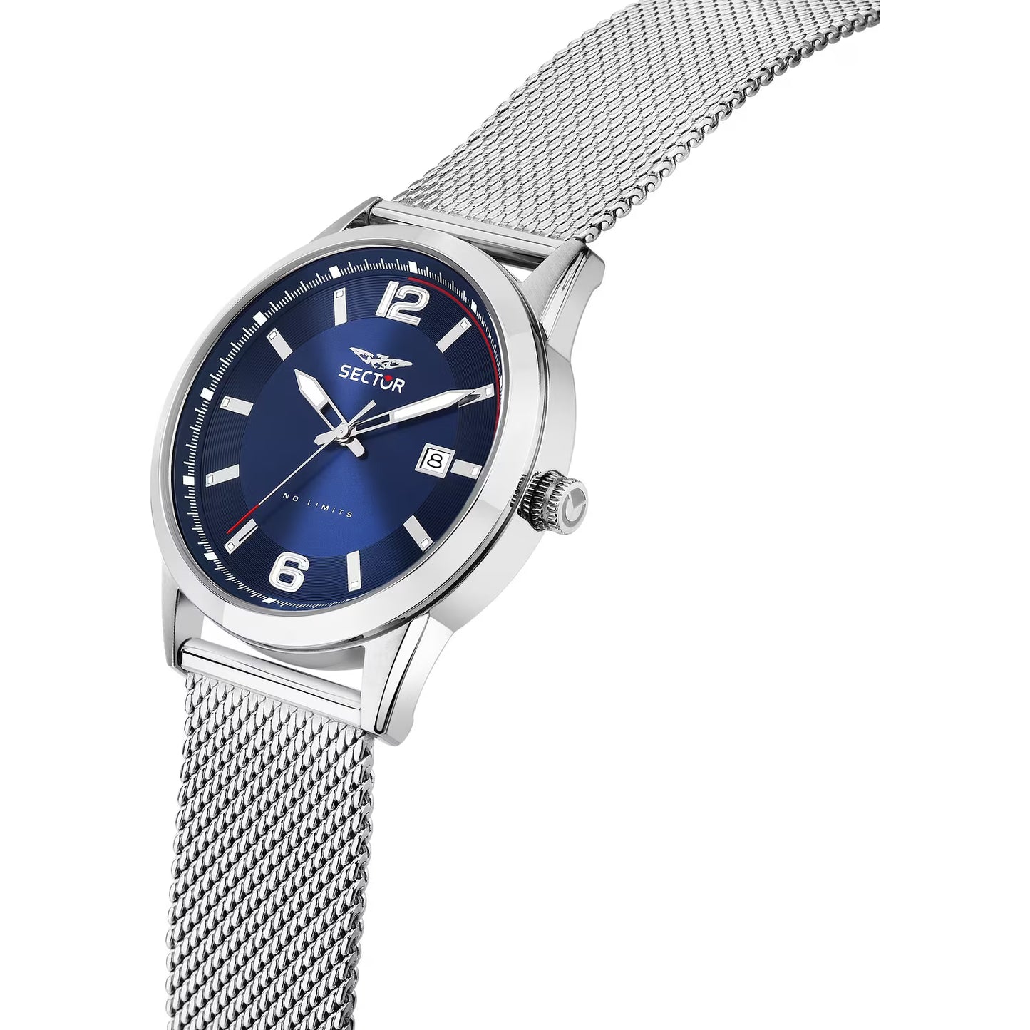 Orologio Sector 660 41 Mm Acciaio Braccialato Maglia Milanese Blu