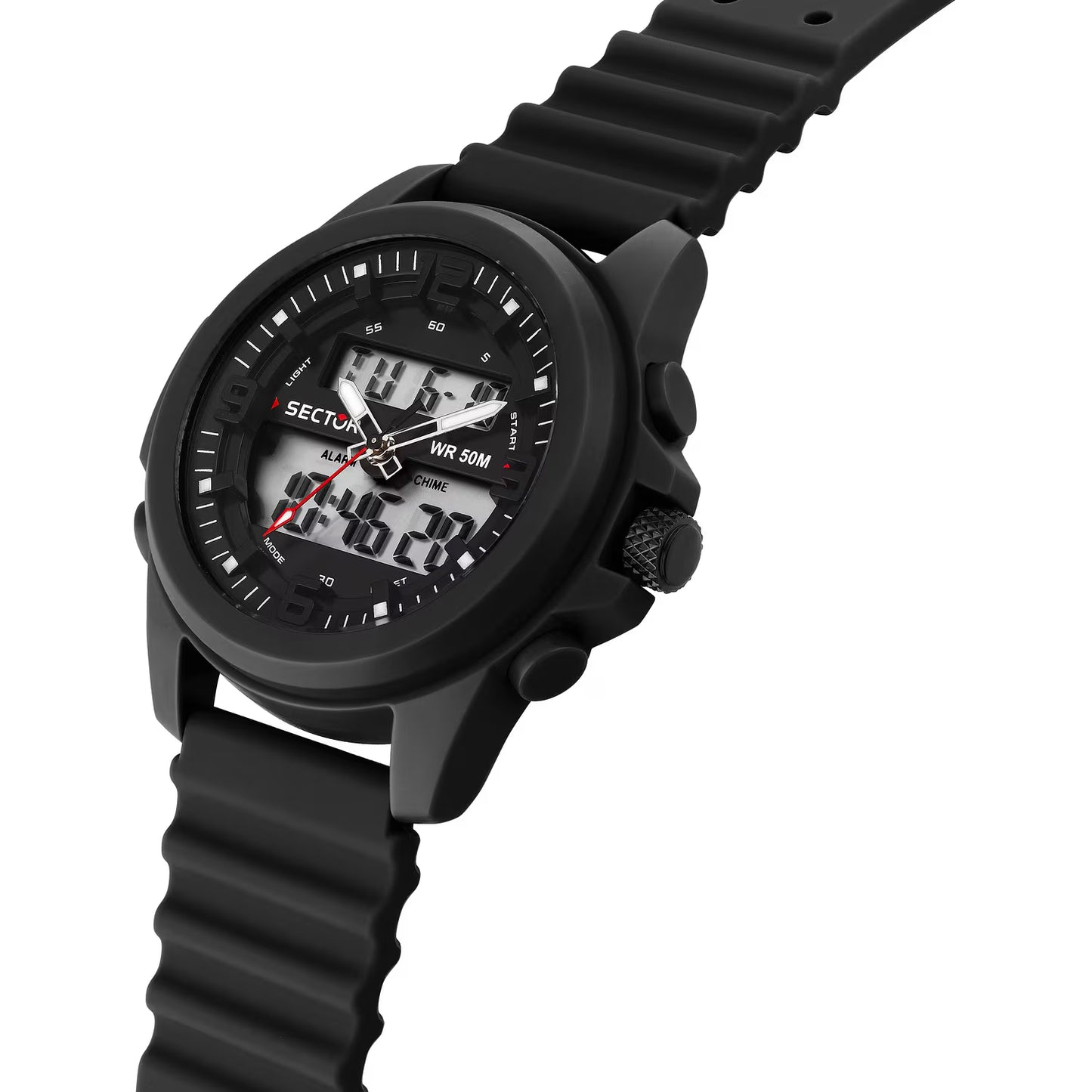 Orologio Sector Ex-48 52 mm Analogico Digitale Policarbonato Nero