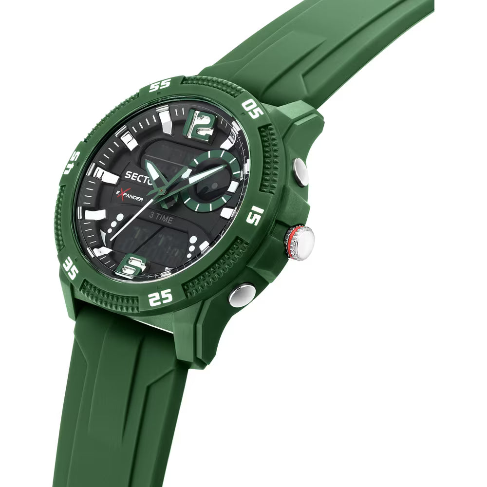 Orologio Sector Ex-56 Analogico Digitale 46 Mm Policarbonato e Silicone Verde