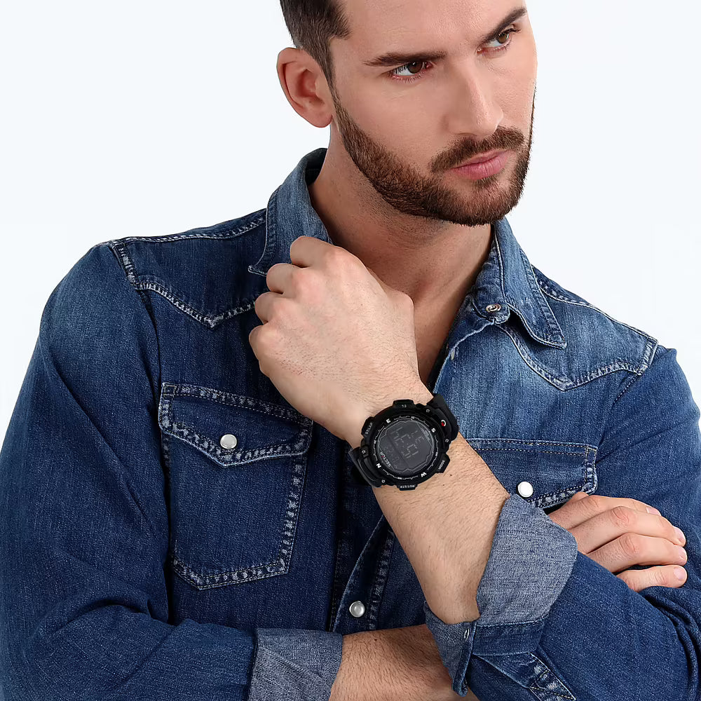 Orologio Sector Expander Street 51 mm Rotondo Digitale Gomma Nera
