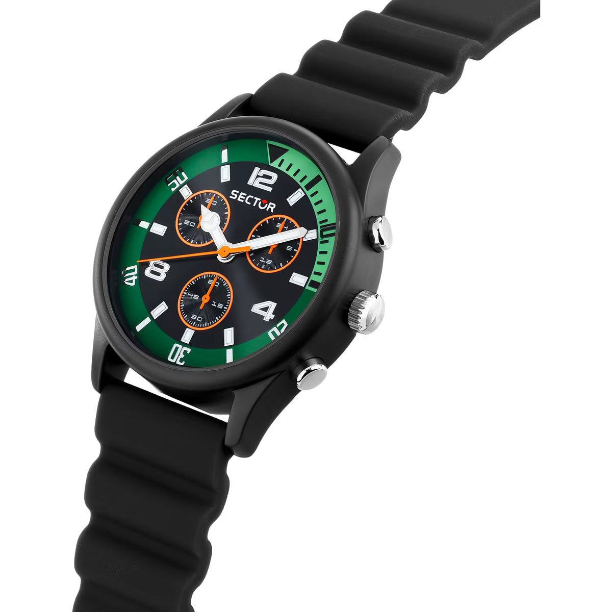 Orologio Sector H2O Chrono 43 Mm Policarbonato Cinturino Gomma Nero