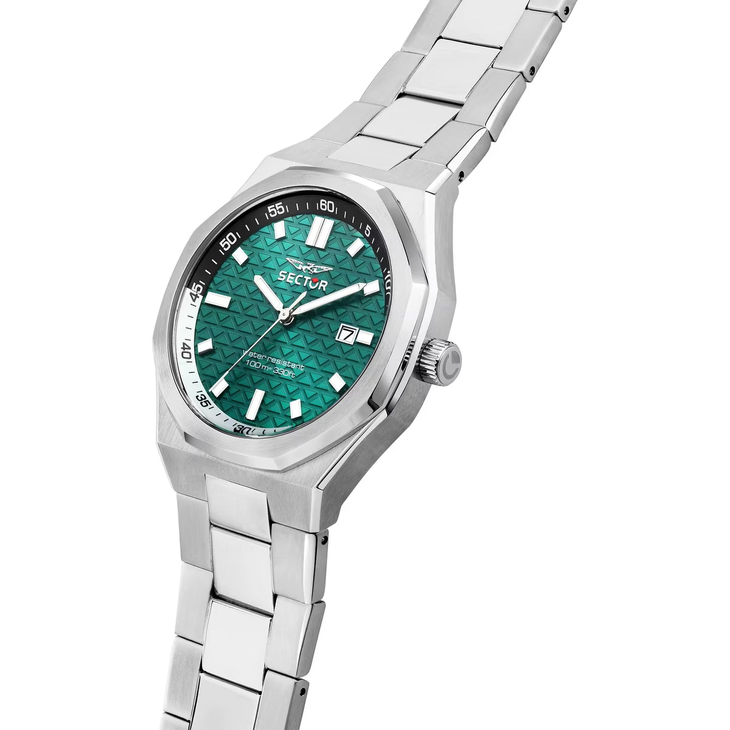 Orologio Sector Otto150 42 Mm Acciaio Braccialato Quadrante Verde