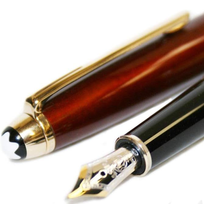 Penna Stilografica Montblanc Meisterstuck Solitaire Douè Citrine Dorata/Smalto Marrone
