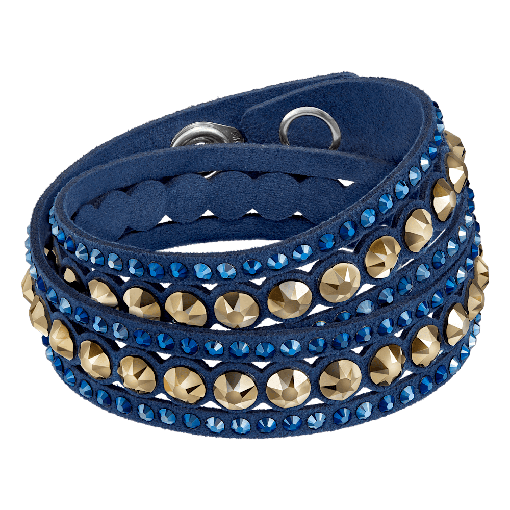 Bracciale a Doppio Giro Swarovski Slake Tessuto Alcantara Blu M