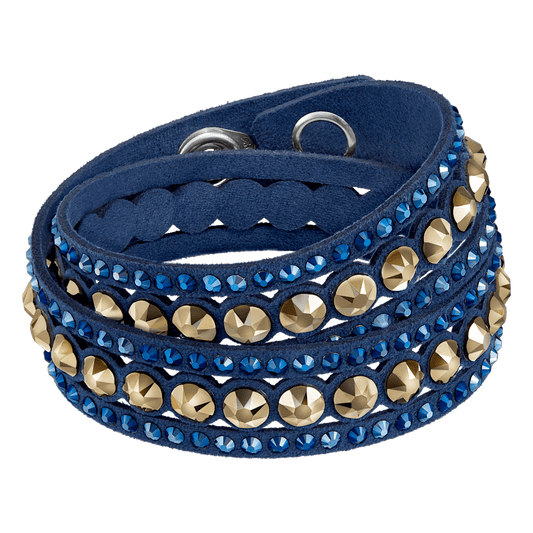 Bracciale a Doppio Giro Swarovski Slake Tessuto Alcantara Blu M