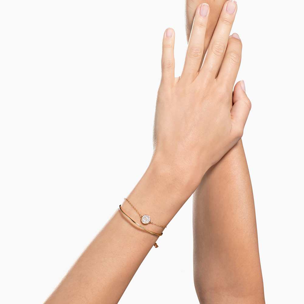 Bracciale Rigido Swarovski Sublima Bianco Finitura oro rosa 18 Kt