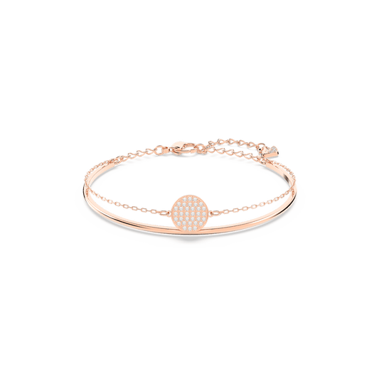 Bracciale Rigido Swarovski Sublima Bianco Finitura oro rosa 18 Kt