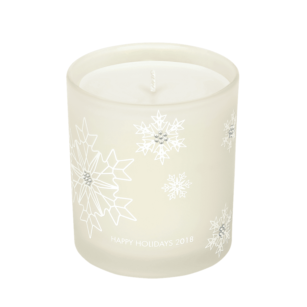 Decorazioni Natalizie Candela Profumata Swarovski Buone Feste 2018