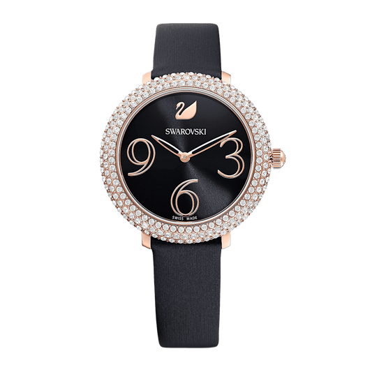 Orologio Swarovski Crystal Frost Lady Strass Pelle Nero