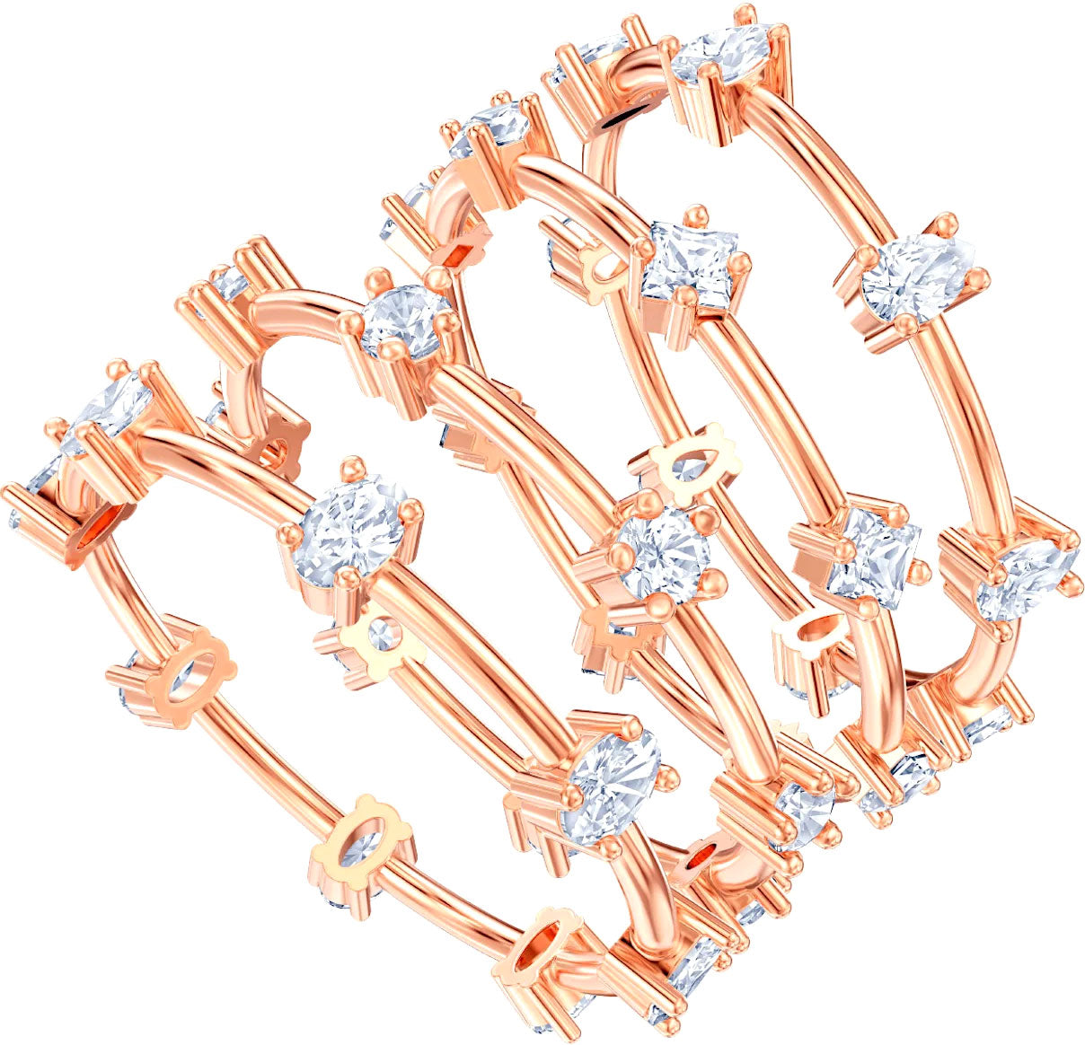 Set 4 Anelli Swarovski Moonsun Stones by Penelope Cruz - Misura 58