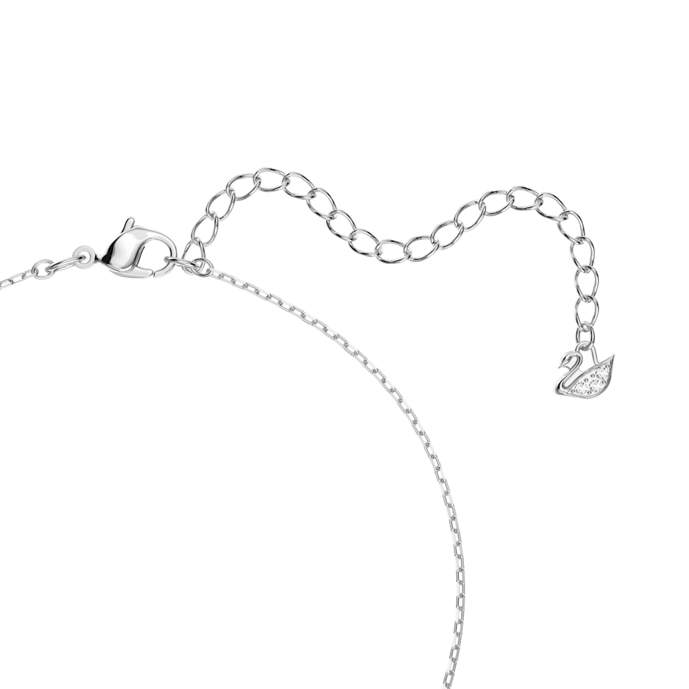 Collana Swarovski Swan, Cigno danzante, Bianca, Placcato rodio